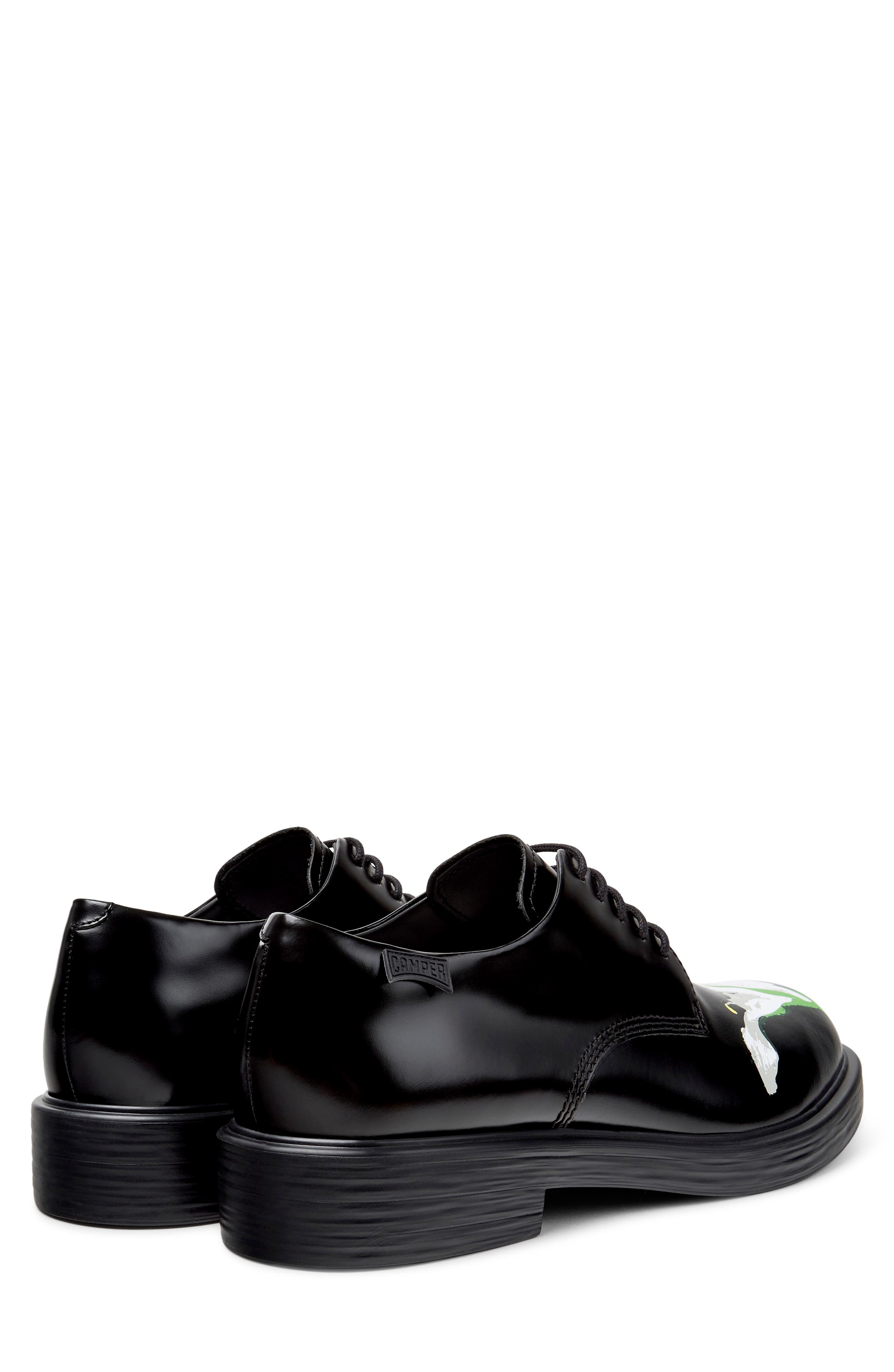 Dean Floral Leather Derby, Alternate, color, BLACK