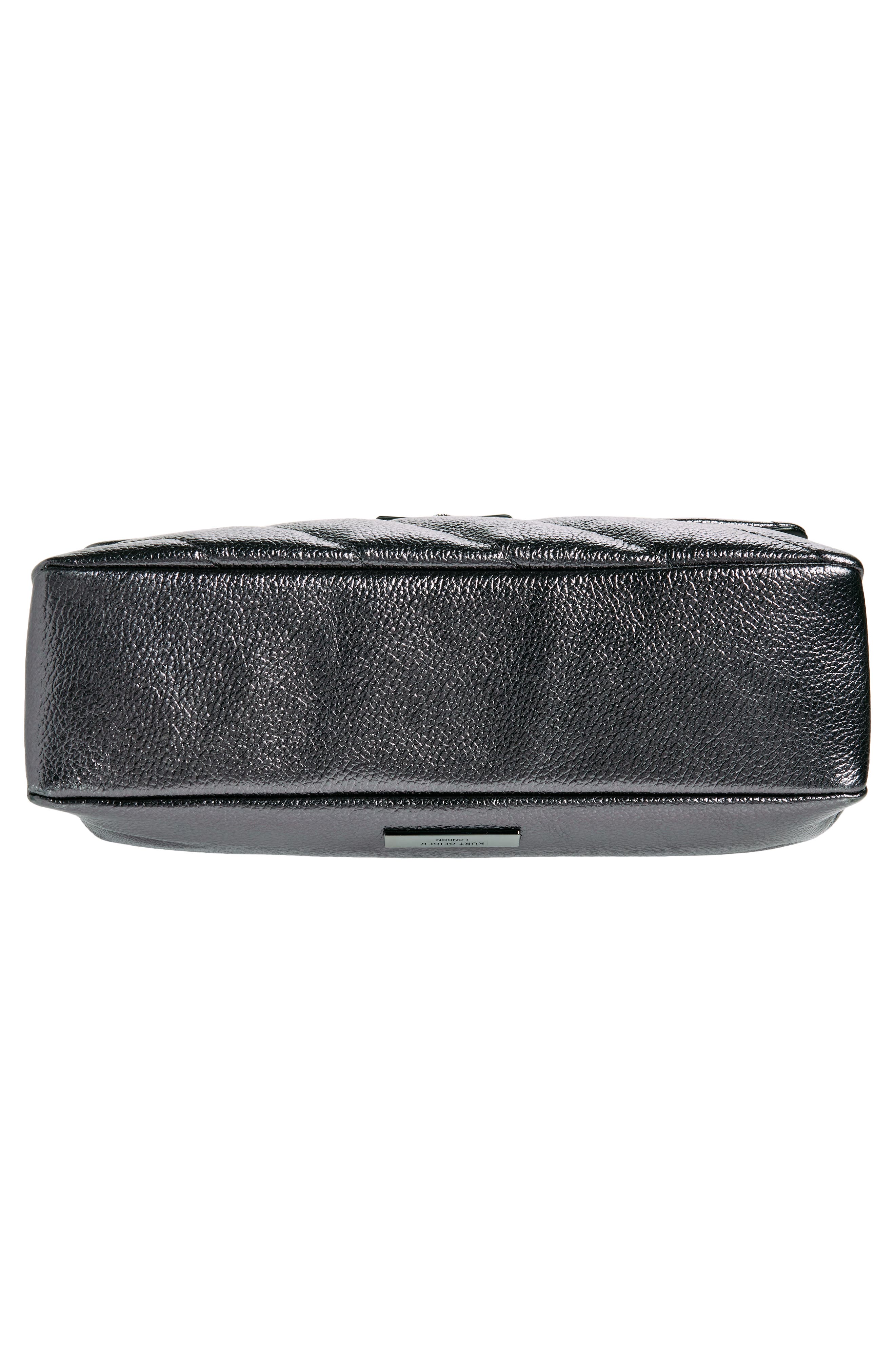 Kurt Geiger London Metallic Leather Soho Shoulder Bag, Alternate, color, Silver