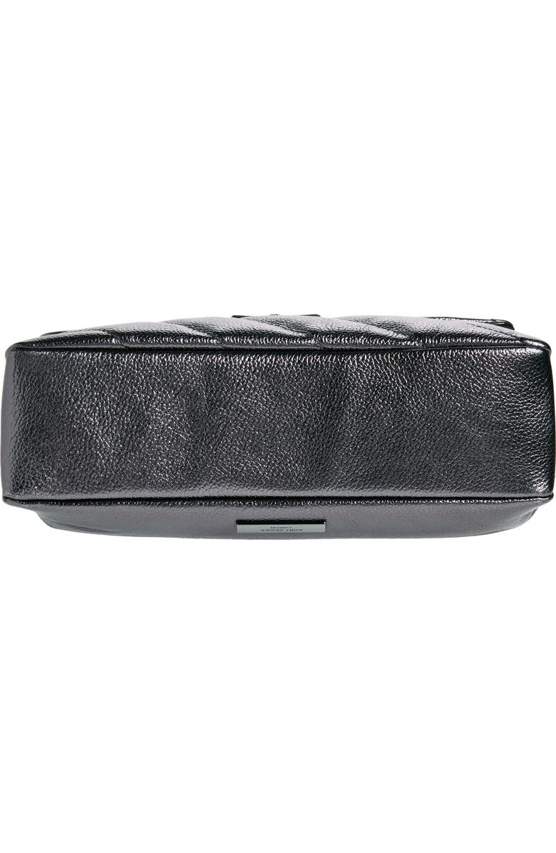 Kurt Geiger London Metallic Leather Soho Shoulder Bag, Alternate, color, Silver