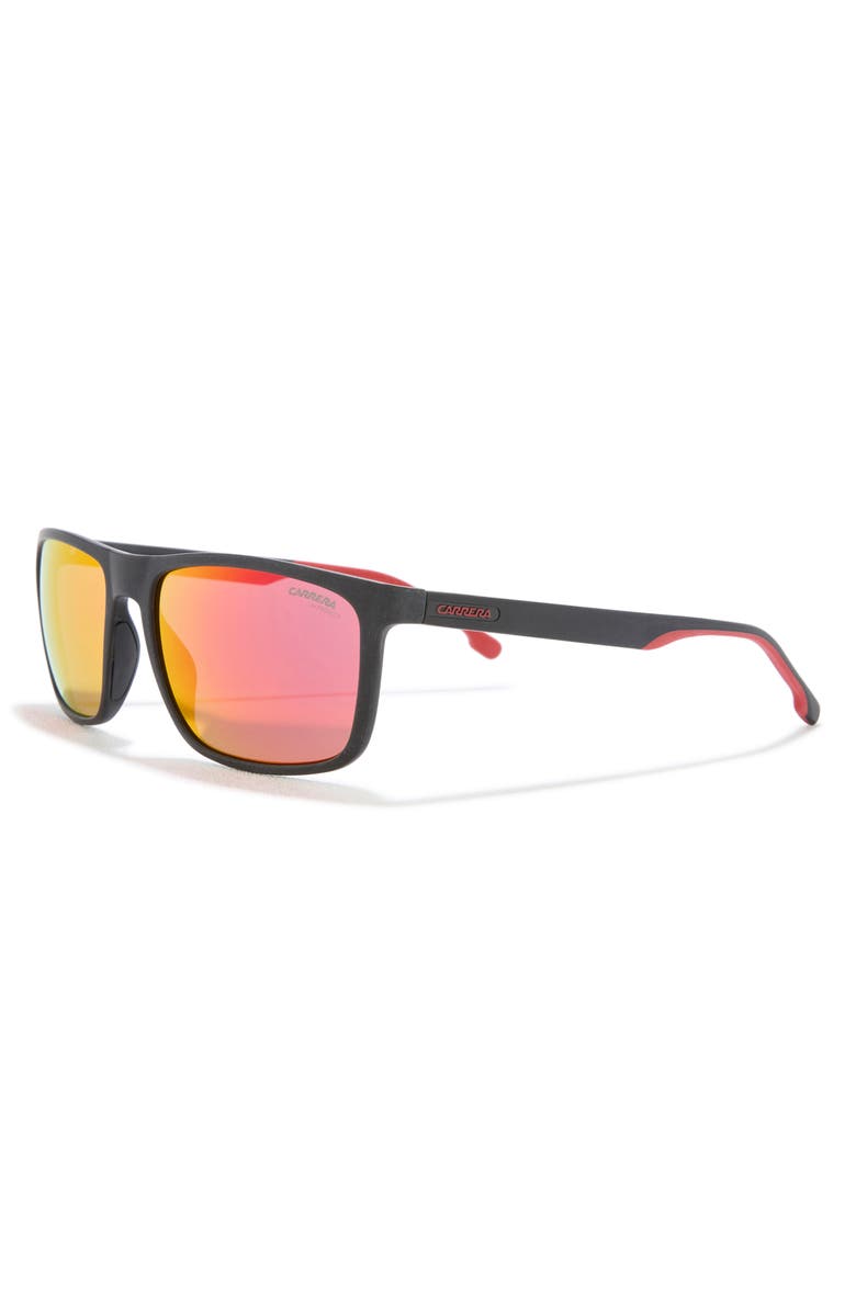 Carrera Eyewear 58mm Rectangle Sunglasses, Alternate, color, Matte Black