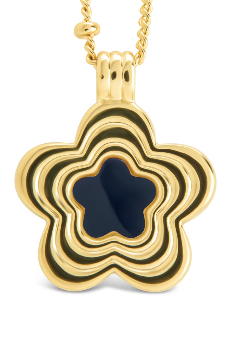 Sterling Forever Floral Pendant Necklace, Main, color, Gold