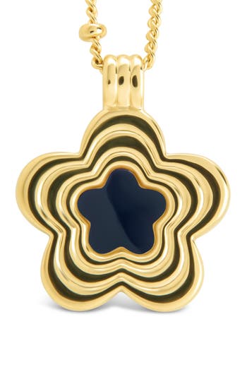 Sterling Forever Floral Pendant Necklace In Gold