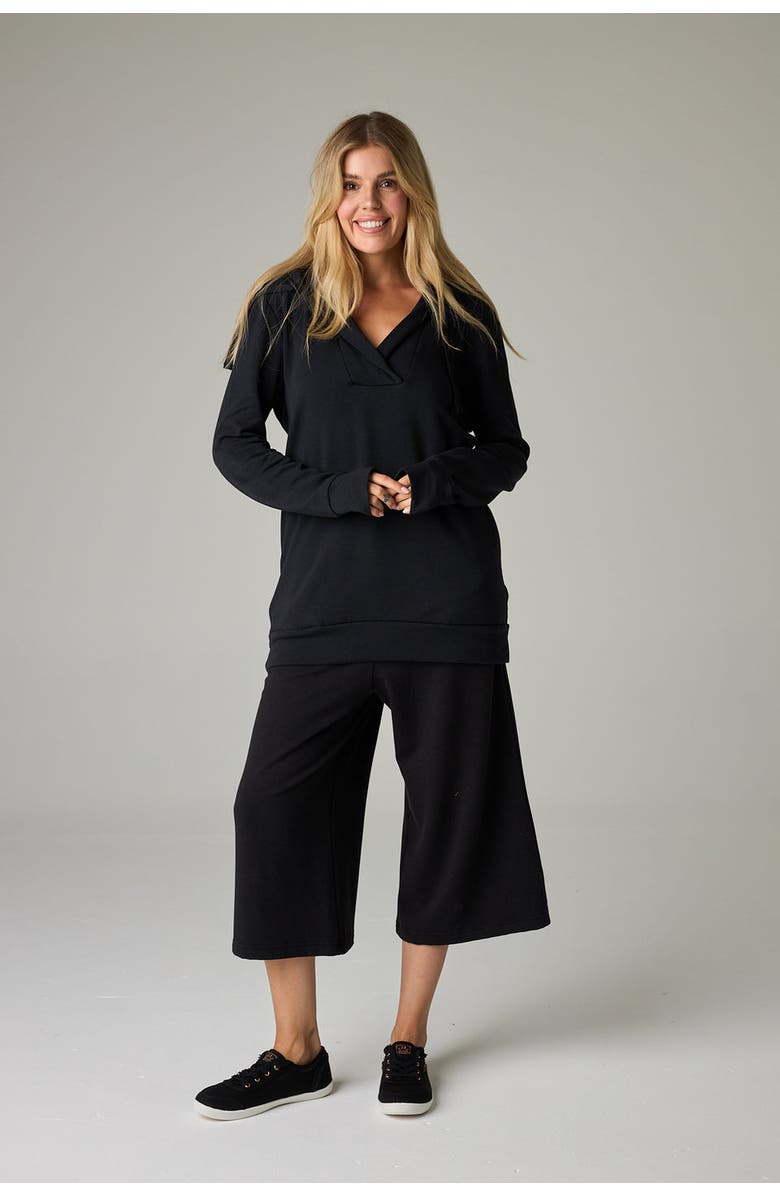 eavolu Serengeti Eco-Luxe Fleece Oversized Hoodie - Cloud-Soft Comfort, Alternate, color, Coal Black