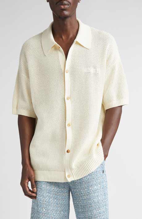 Open Stitch Button-Up Shirt