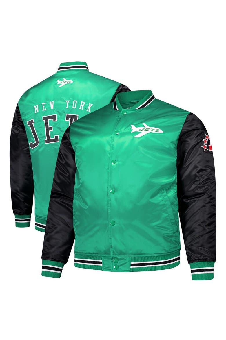 Men's Mitchell & Ness Kelly Green New York Jets Team Satin Jacket, Main, color, Kelly Green