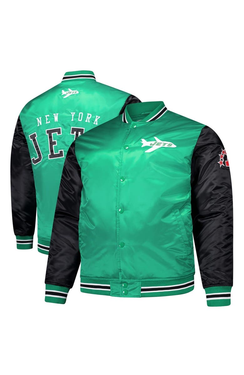 Mitchell & Ness Men's Mitchell & Ness Kelly Green New York Jets Team Satin Jacket, Main, color, Kelly Green