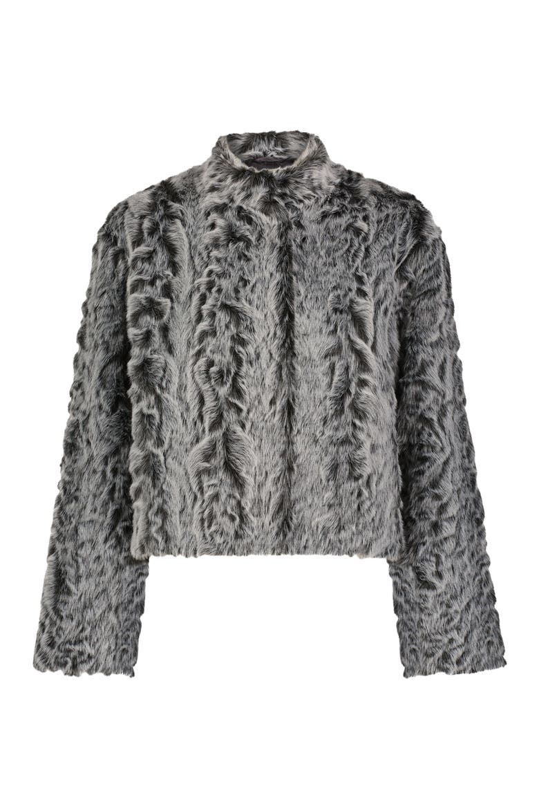 Fur-Free Lamb (Faux Fur) Jacket, Alternate, color, BLACK SNOWTOP