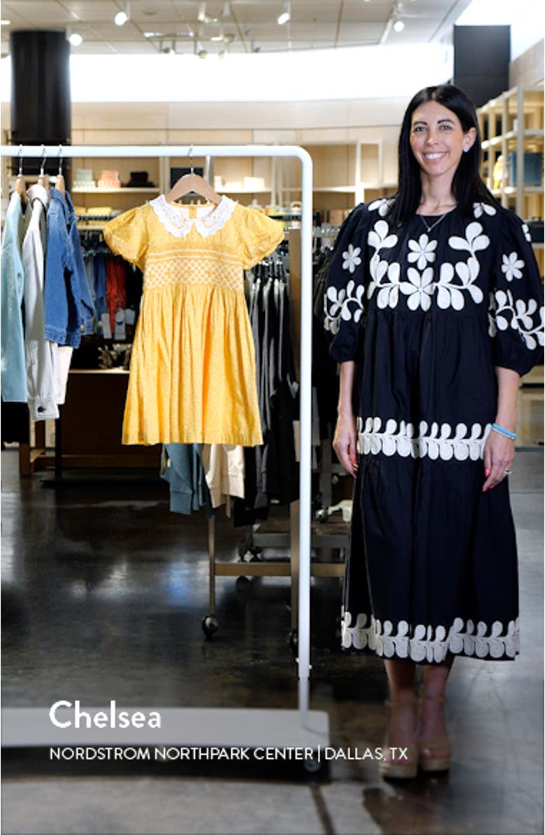 Kids' Ditsy Embroidery Detail Cotton Dress, sales video thumbnail