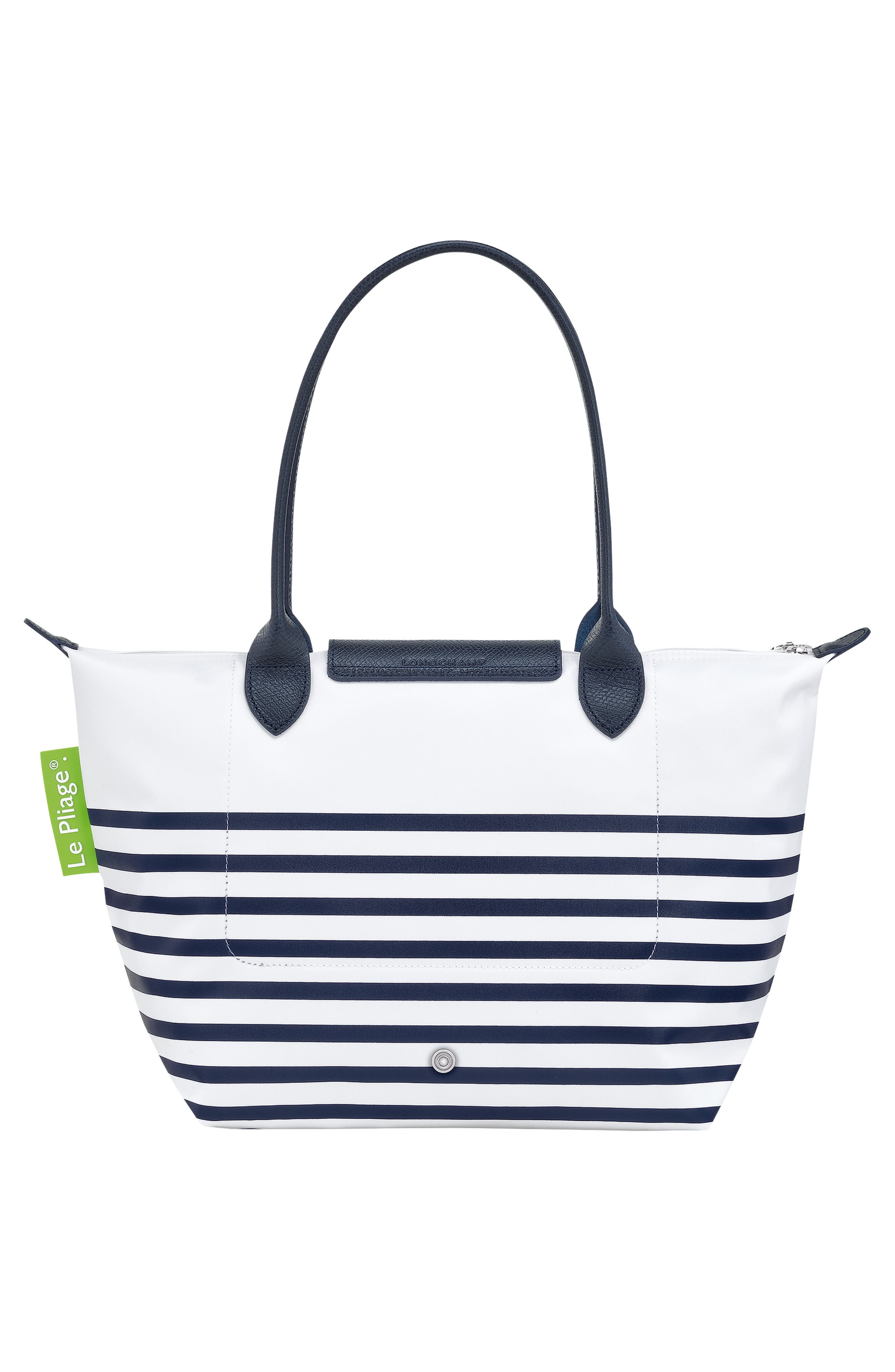 Longchamp Small Le Pliage Marinière Recycled Nylon Canvas Shoulder Tote, Alternate, color, 