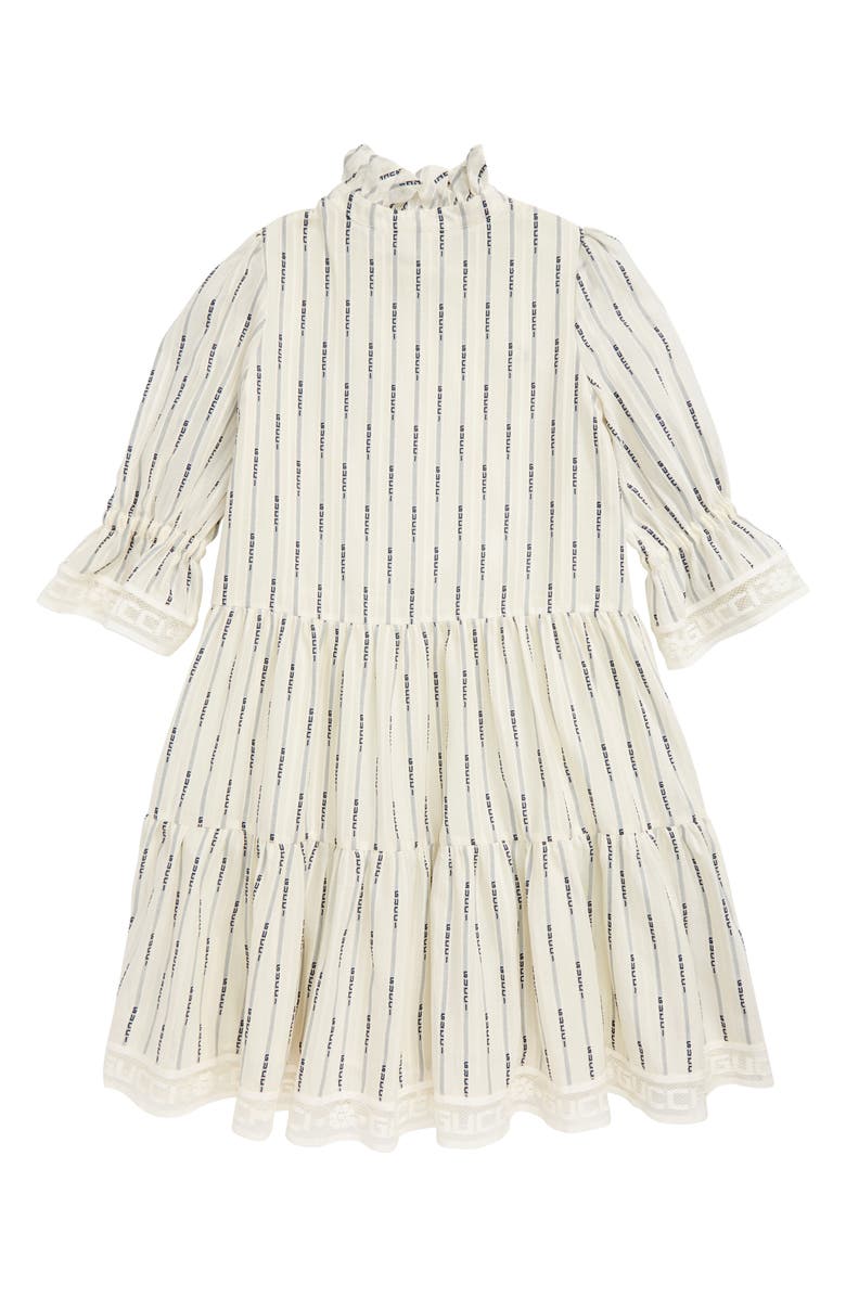 Gucci Strawberry Patch Jacquard Stripe Dress, Alternate, color, 