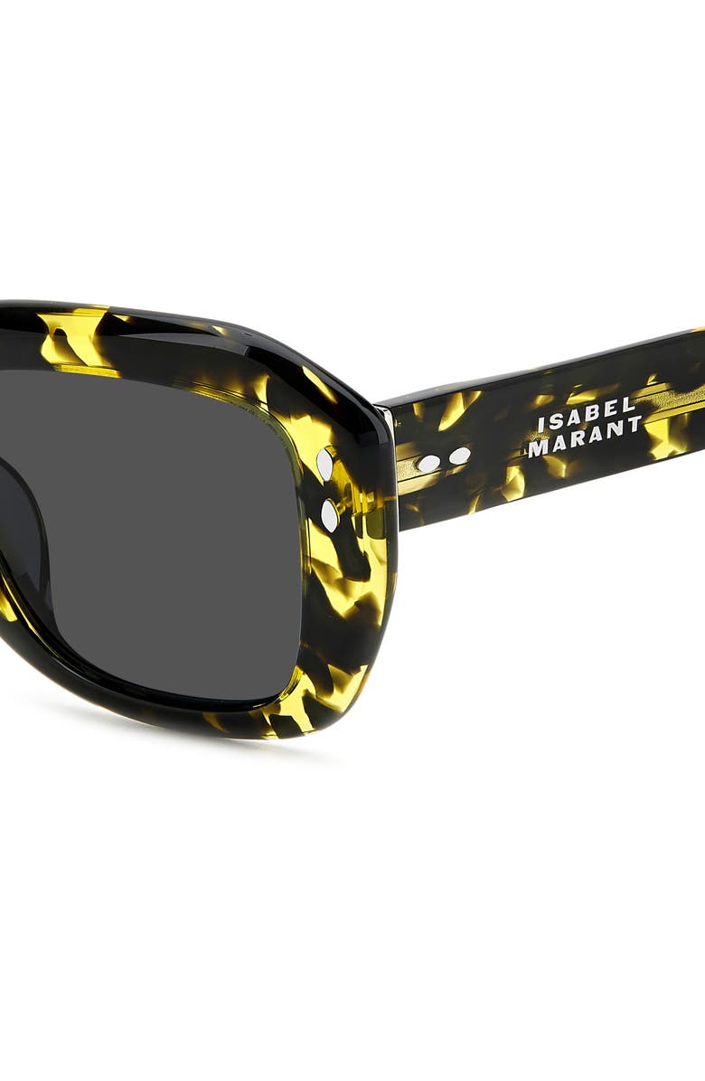 Isabel Marant The New 52mm Rectangular Sunglasses, Alternate, color, Yellow Havana/ Grey