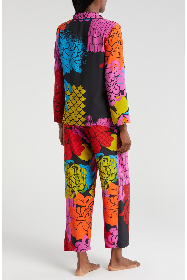 Rimini Matte Satin Pajamas, Alternate, color, BLACK MULTI