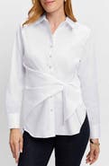 Foxcroft Sabine Side Tie Button-Up Shirt