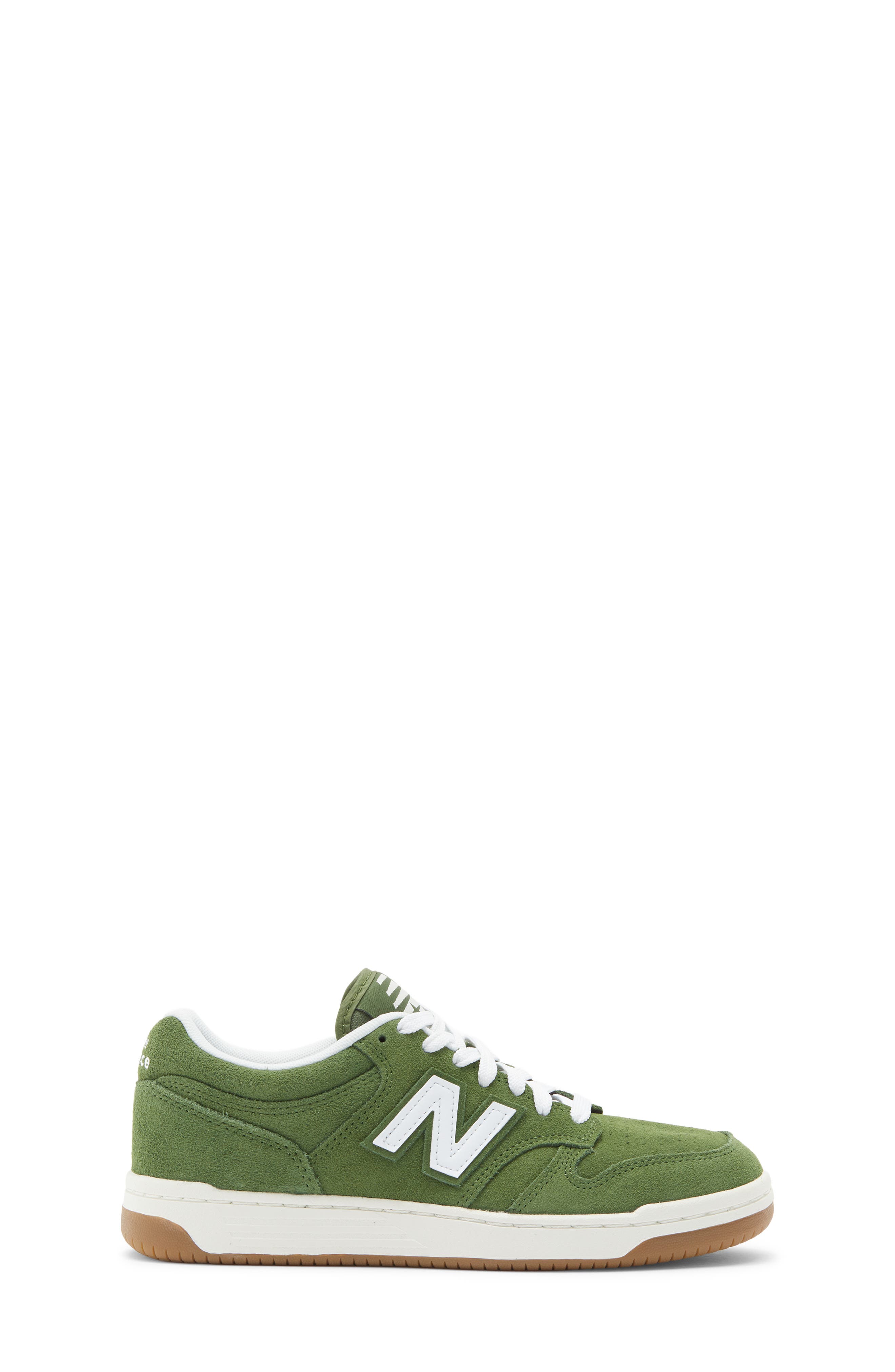 New Balance Kids' 480 Sneaker, Alternate, color, White/ Dark Alpine Green