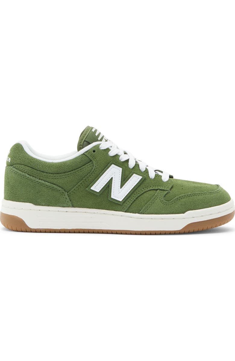 New Balance Kids' 480 Sneaker, Alternate, color, White/ Dark Alpine Green