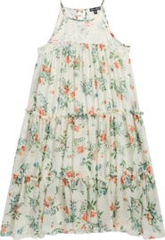 Ava & Yelly Kids' Floral Lace Bodice Trapeze Dress