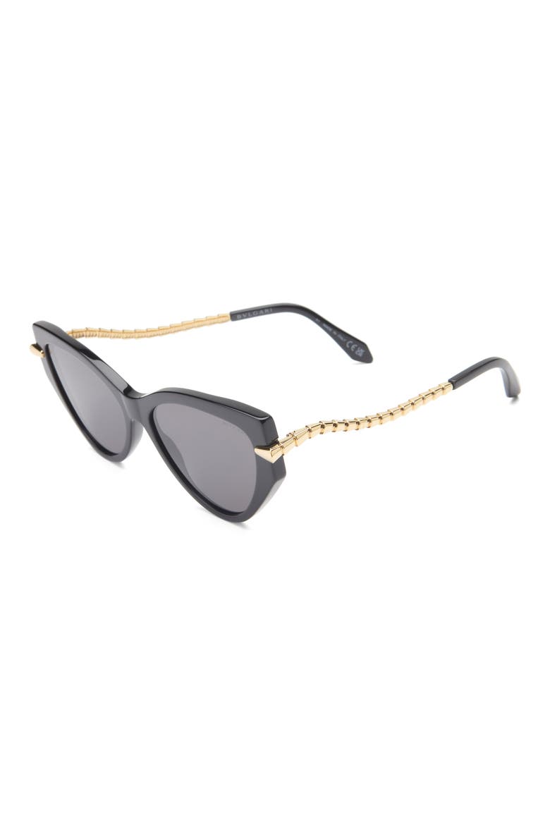Serpenti Viper Cat Eye Sunglasses, Alternate, color, SHINY BLACK / SMOKE