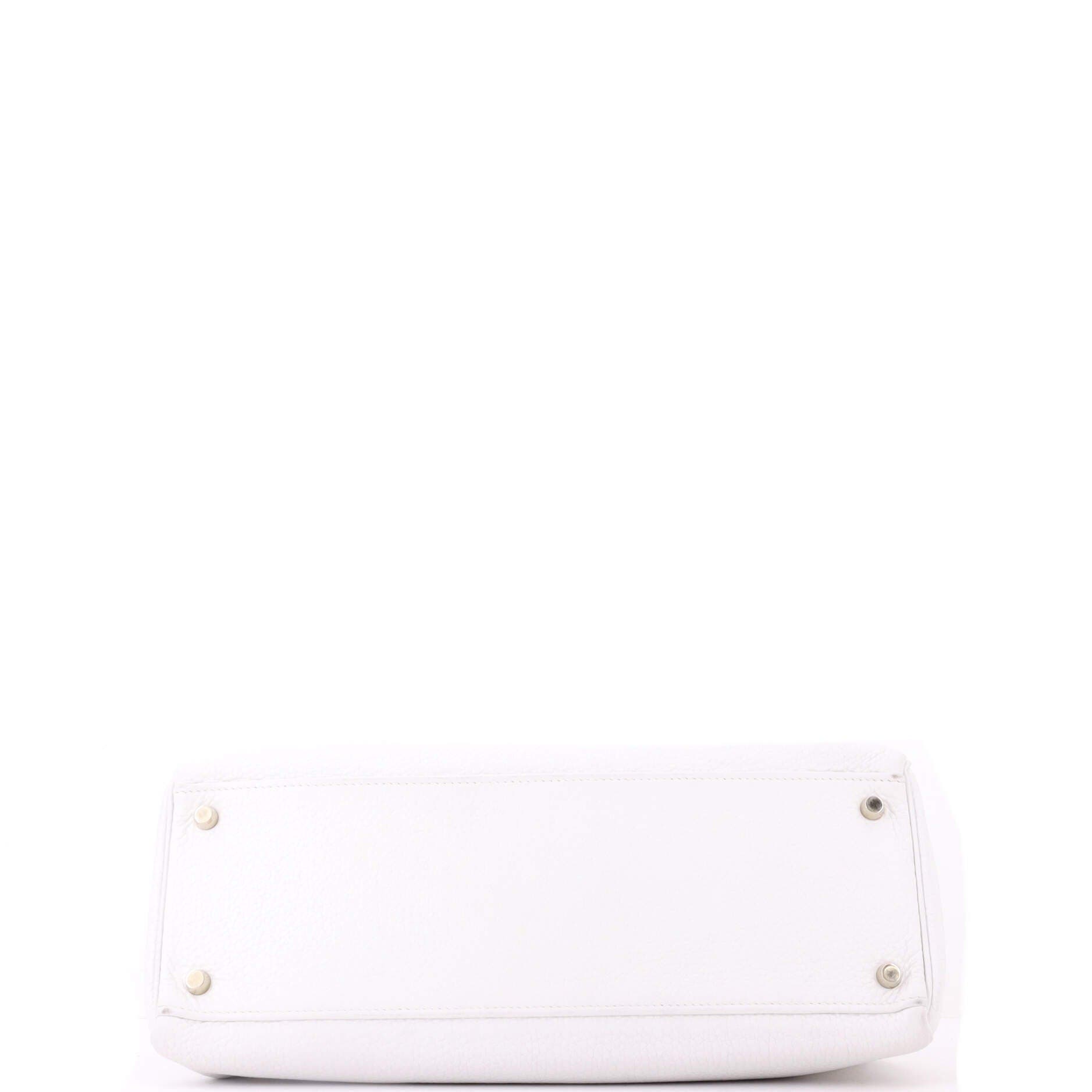 Kelly Handbag White Clemence with Gold Hardware 35, Alternate, color, White