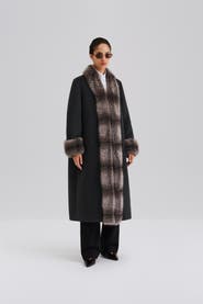 Malina Anouk Yve Faux Fur Wool Coat