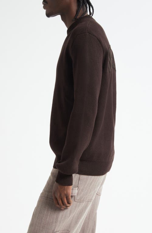 Golden Goose Journey Regular Fit Cotton Blend Rib Sweater In Brown