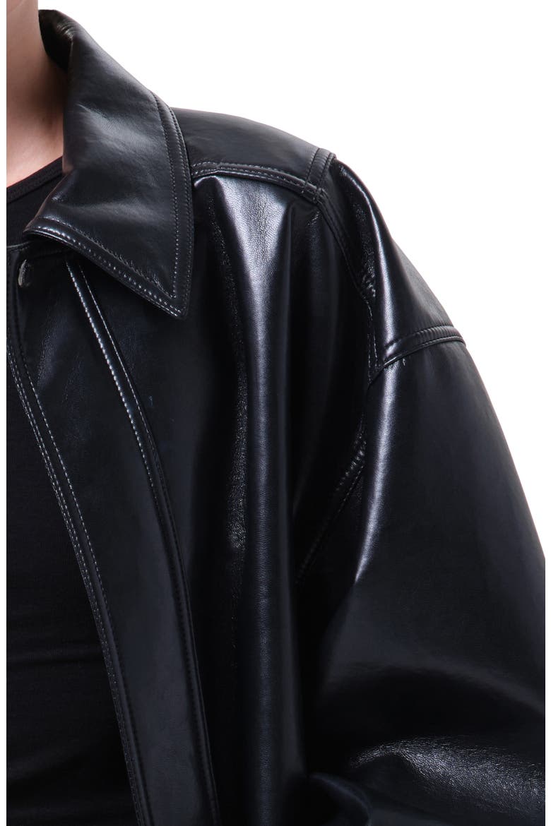 Aston Recycled Leather Bomber Jacket, Alternate, color, DETOX BLACK