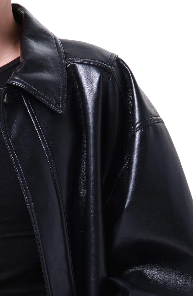 AGOLDE Aston Recycled Leather Bomber Jacket, Alternate, color, Detox Black