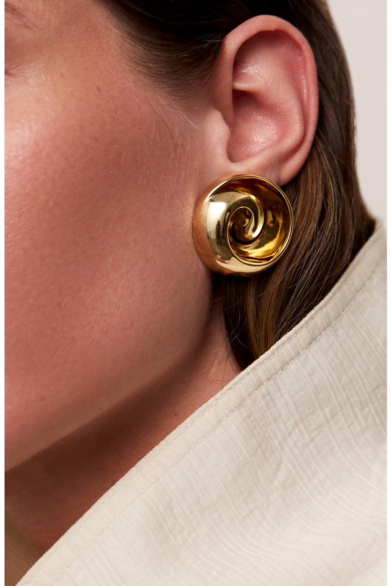 Renzo Stud Earrings, Alternate, color, HIGH POLISH GOLD