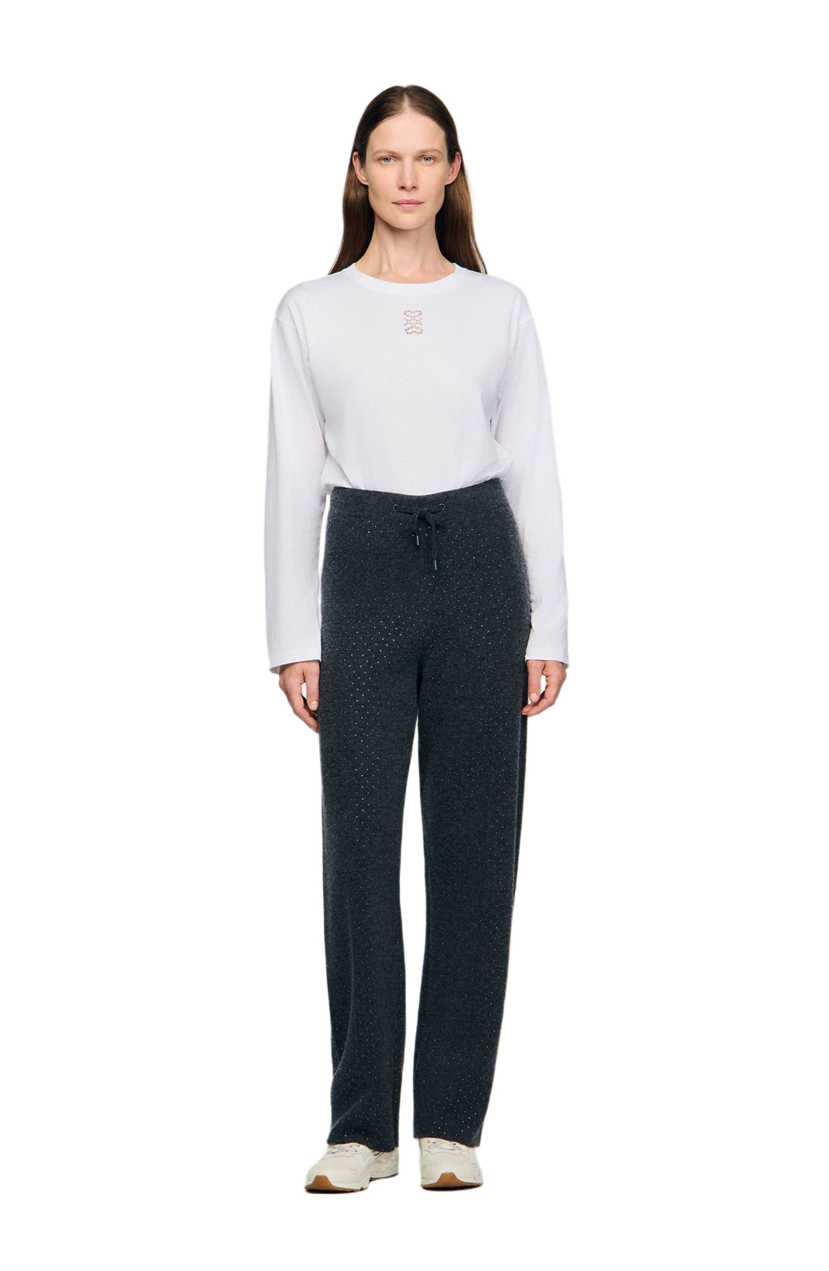 Knit rhinestone-covered trousers - image 2