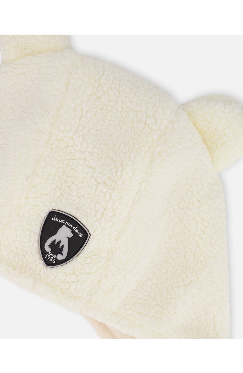 Deux par Deux Gender Inclusive Lined Hat with Ear Flaps, Alternate, color, Off-White
