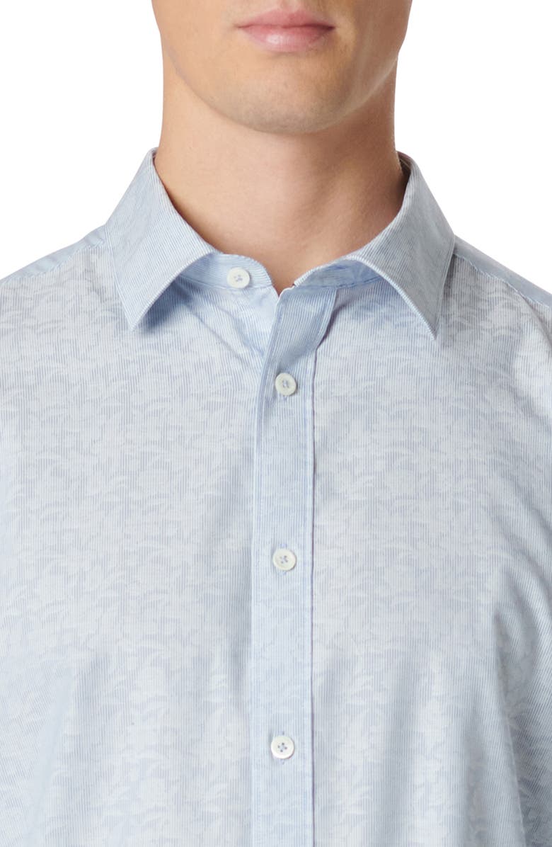 Bugatchi Julian Shaped Fit Stripe Stretch Cotton Button-Up Shirt, Alternate, color,