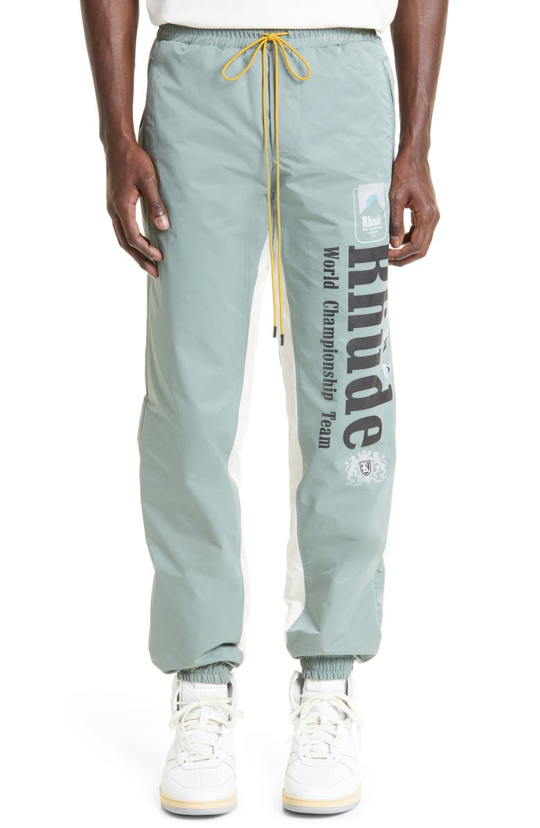 Rhude Senna Logo Nylon Track Pants, Main, color,