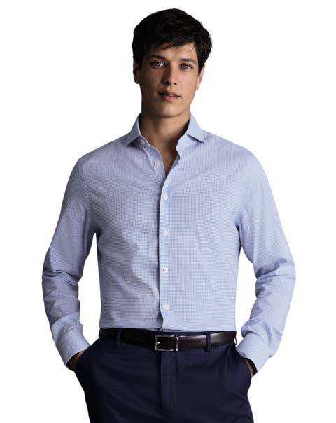 Non-iron Performance Check Slim Fit Shirt