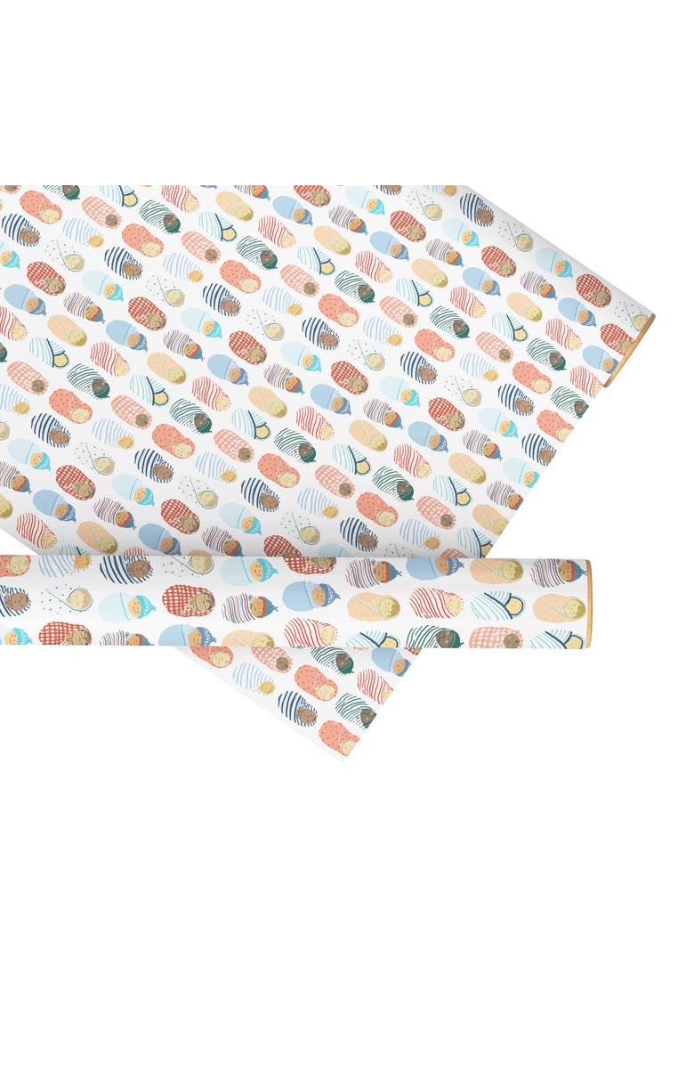 Ramus & Co Eight Sheets Two-Sided "Babies" Heavyweight Gift Wrap, Main, color, Multicolored