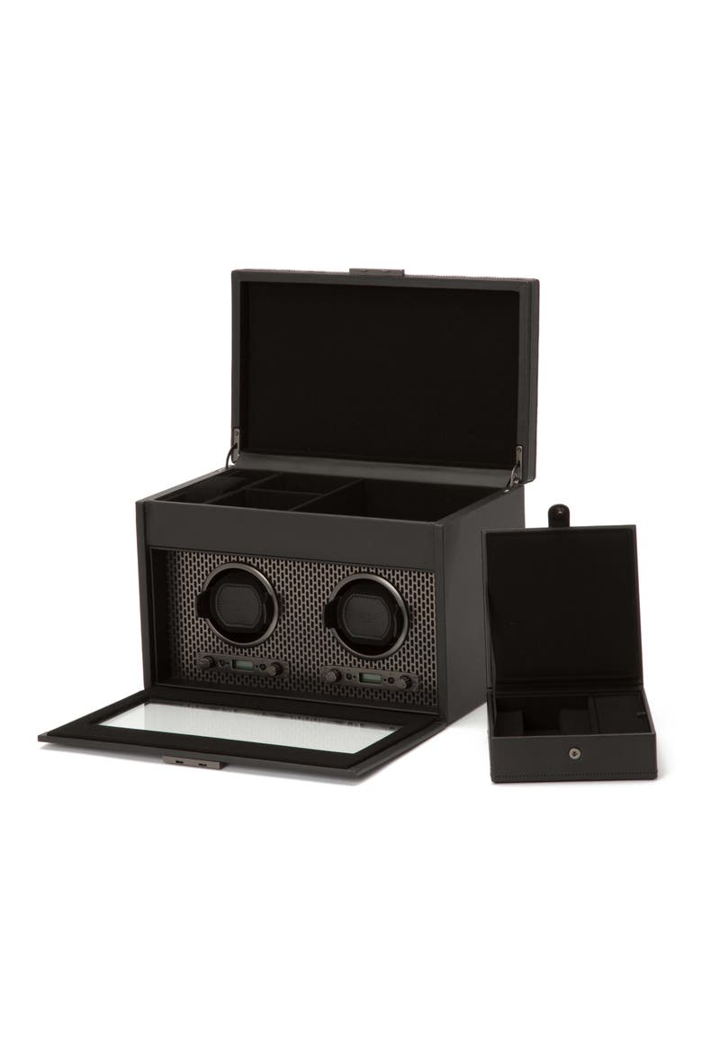 Axis Double Watch Winder with Storage, Alternate, color, POWDER COAT