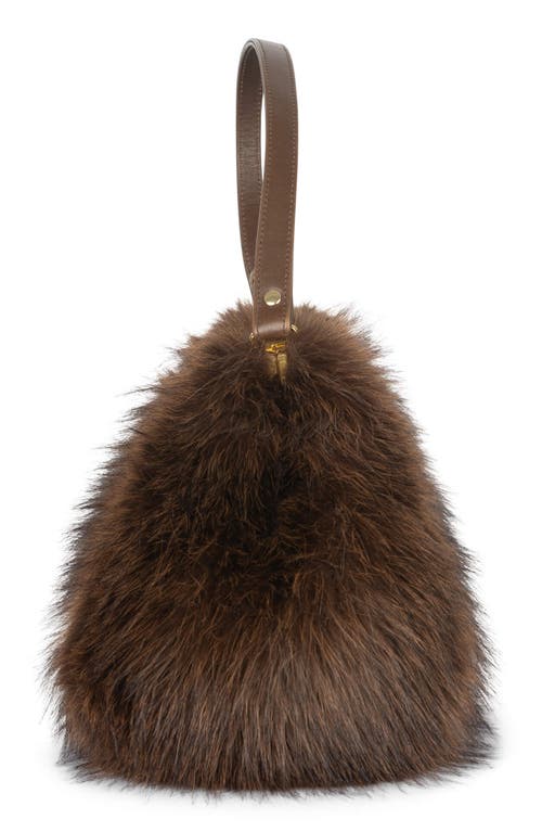 Jeffrey Campbell Gabor Faux Fur Satchel Handbag In Brown