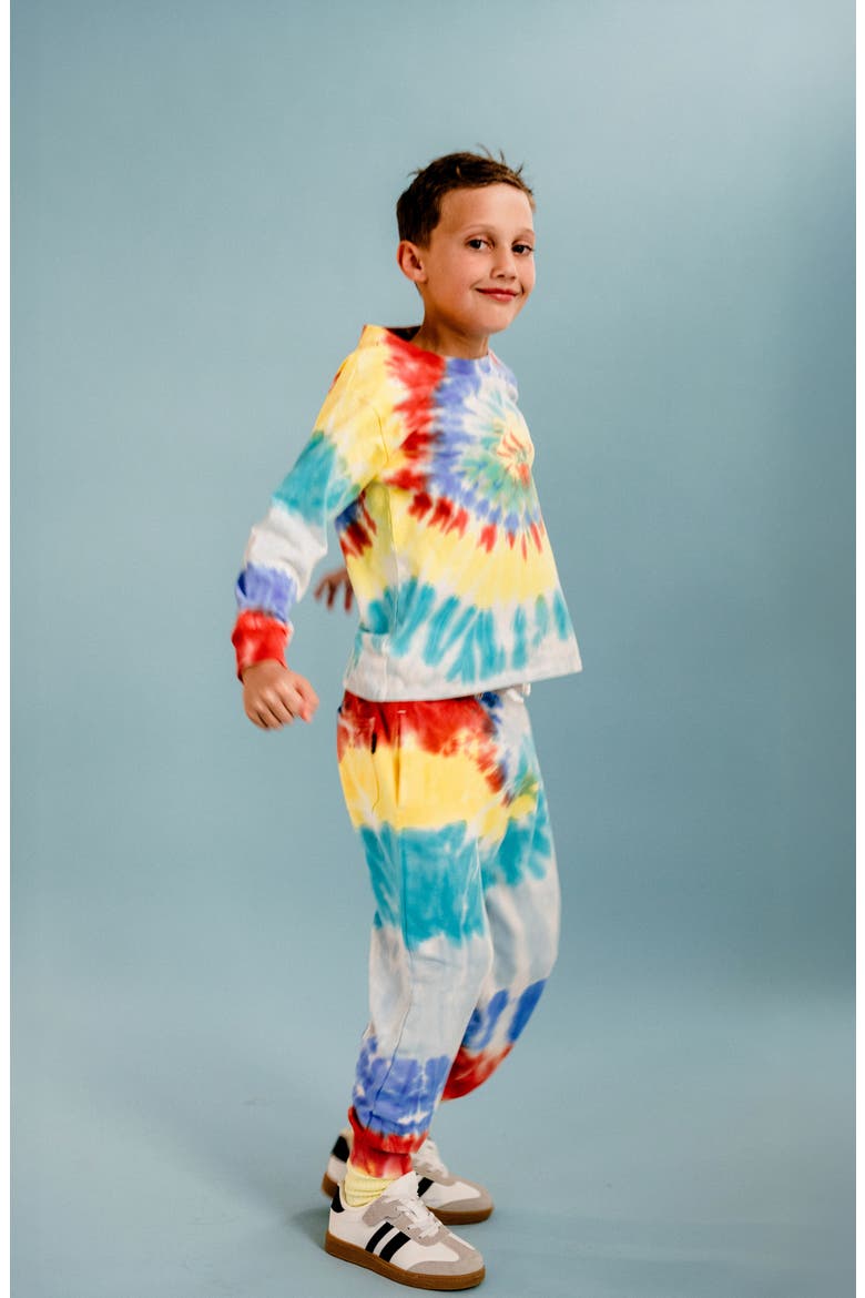 Kids' Tie Dye Cotton Joggers, Alternate, color, RAINBOW