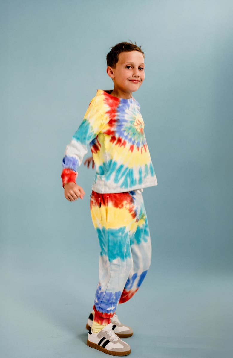 Rock Your Kid Kids' Tie Dye Cotton Joggers, Alternate, color, Rainbow