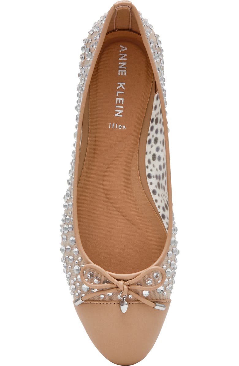 Anne Klein Luci Bow & Crystal Embellished Ballet Flat, Alternate, color, Crystals