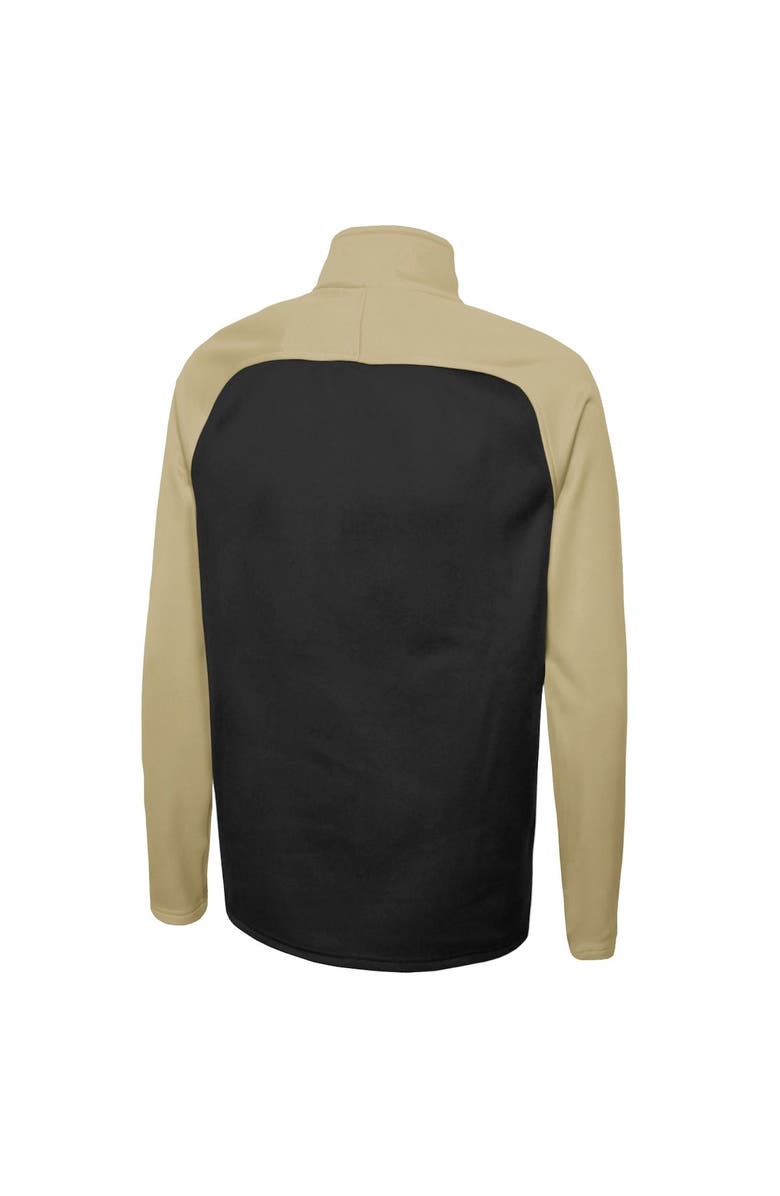New Era Men's New Era Black New Orleans Saints Combine Authentic O-Line Raglan Half-Zip Jacket, Alternate, color,