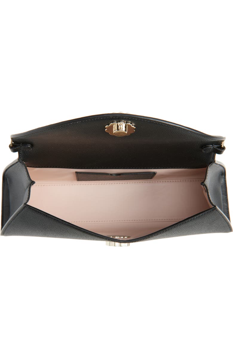 Simone Rocha Pochette Valentine Leather Shoulder Bag, Alternate, color, Black/ Pearl