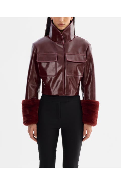 Hedda | Cropped Faux Leather Jacket
