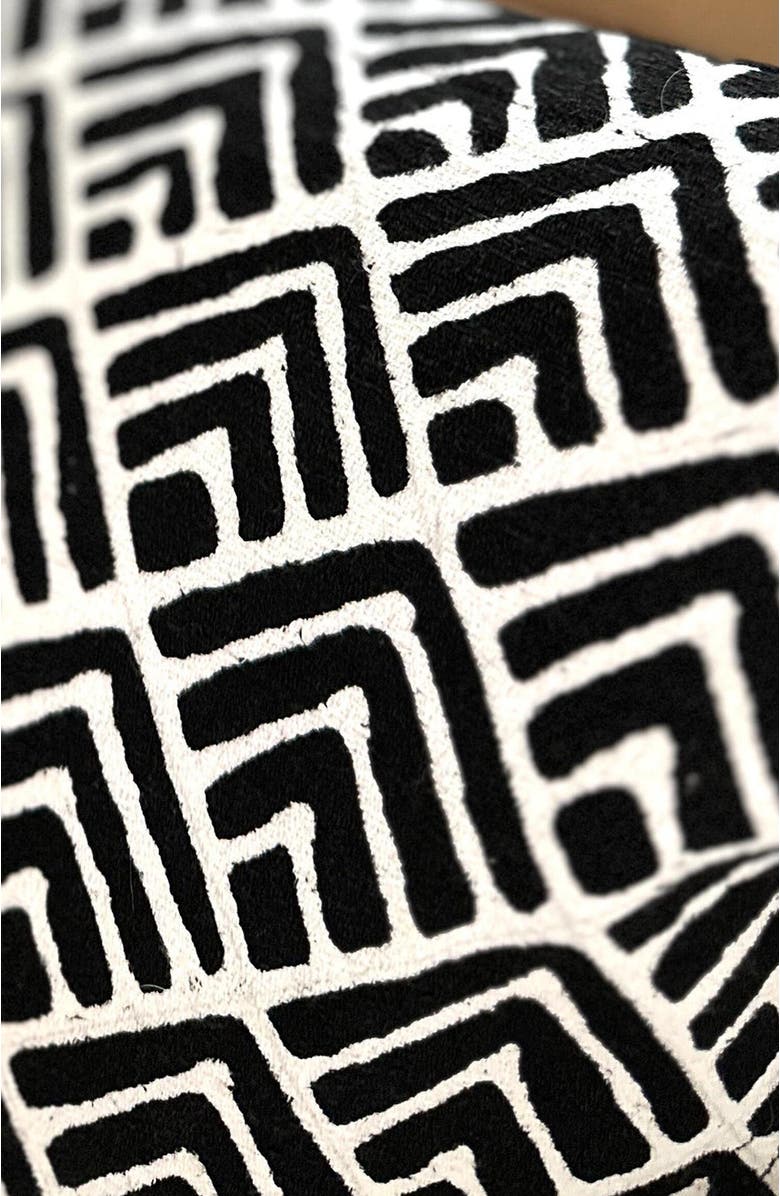 Mbare Geo Flowers Black Sadza Pillow Cover 46Cm, Main, color, Black