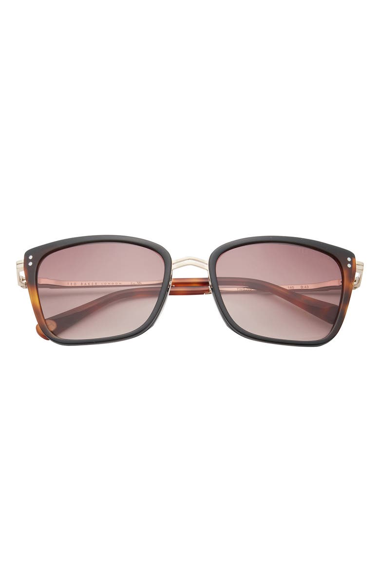 Ted Baker London 56mm Square Sunglasses, Main, color, Tortoise
