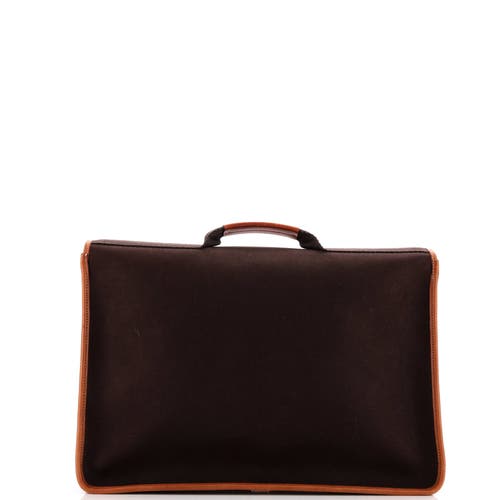 Pre-owned Hermes  Hermes Buenaventura Messenger Bag Toile Gm In Brown