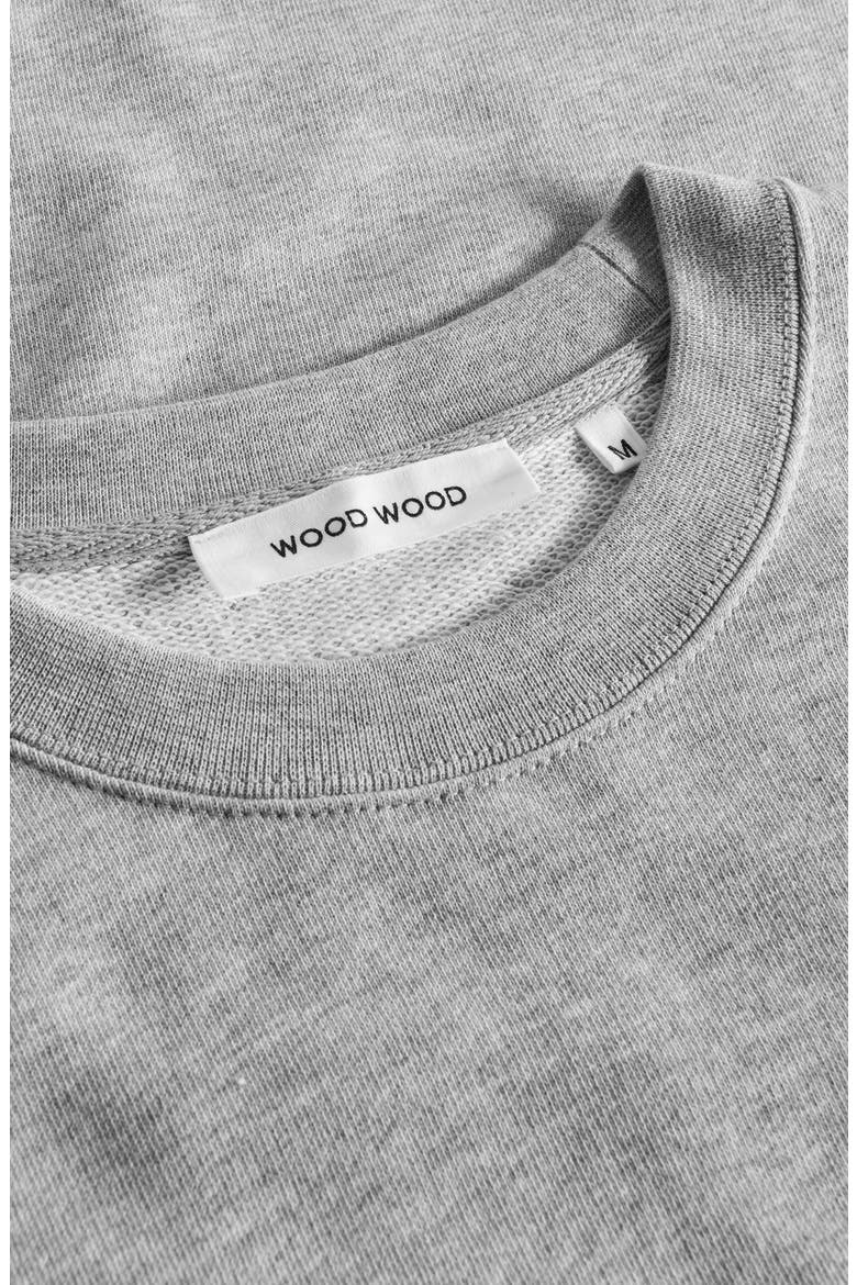 Hugh Oversize Embroidered Logo Organic Cotton Crewneck Sweatshirt, Alternate, color, GREY MELANGE