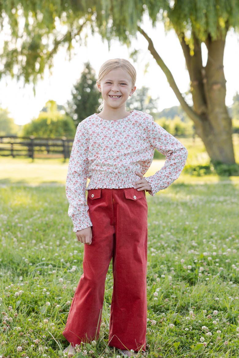 Velvet Wide Leg Pants, Alternate, color, Rust