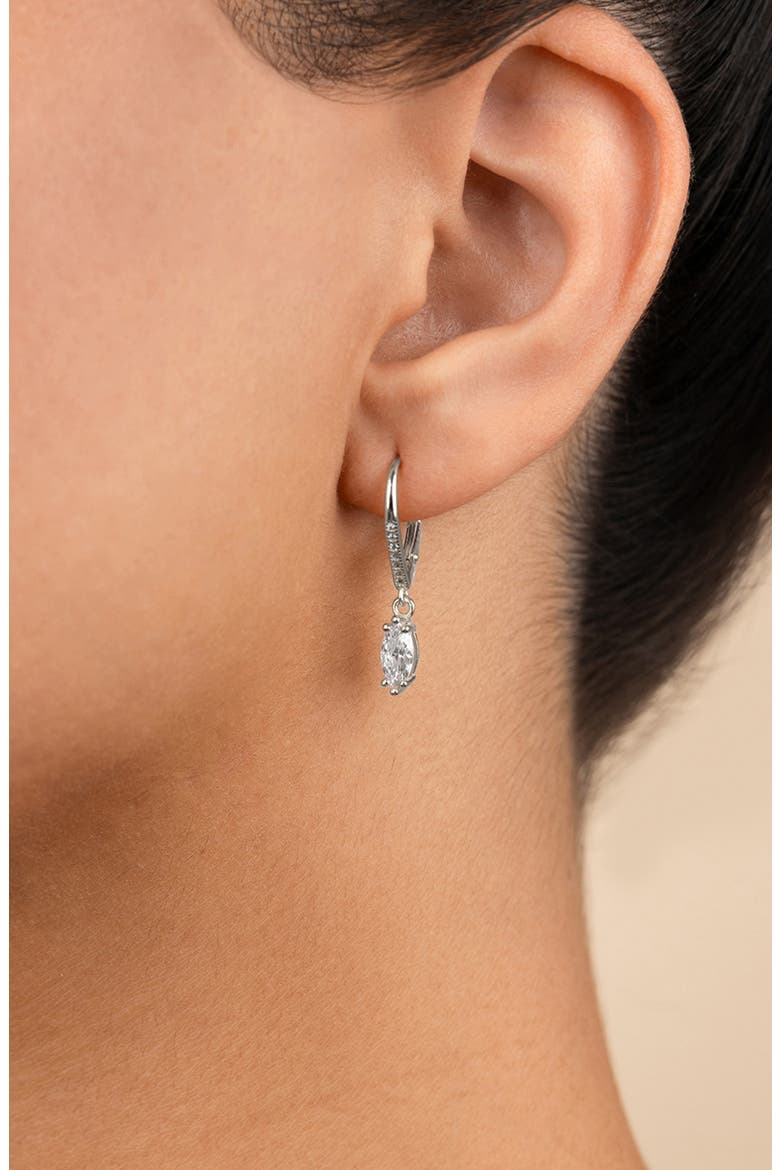 Allegra Cubic Zirconia Drop Earrings, Alternate, color, SILVER