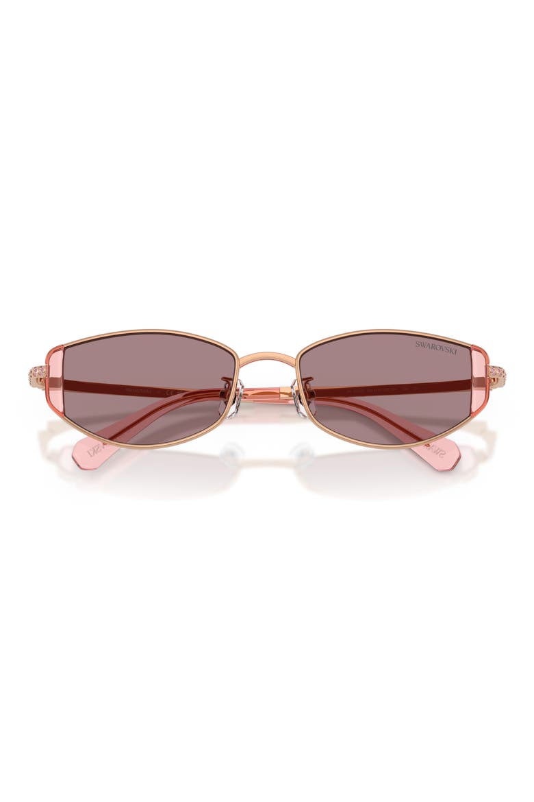 53mm Oval Sunglasses, Alternate, color, ROSE GOLD / LIGHT PURPLE BROWN