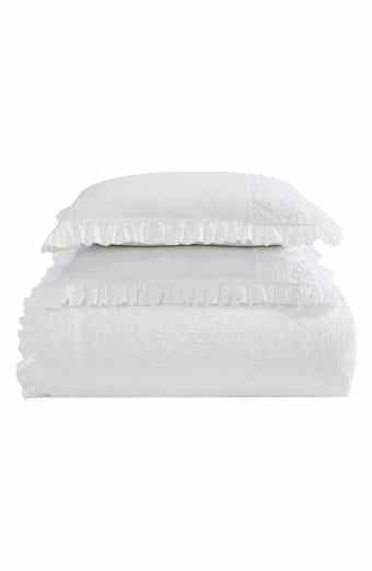 Laura Ashley Eyelet Ruffle Microfiber Comforter & Sham 3-Piece Set