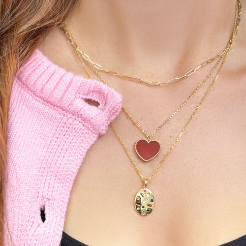 The Lovery Fine Jewelry Oval Rainbow Gemstone Disc Necklace